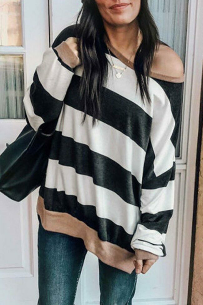 Casual O Neck Striped Long Sleeve T-Shirt