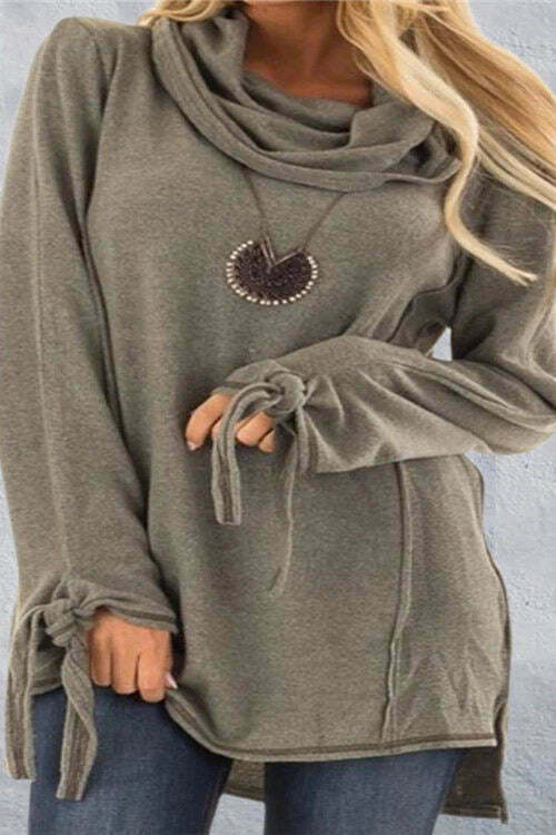 Casual Style Neck Long Sleeve T-Shirt