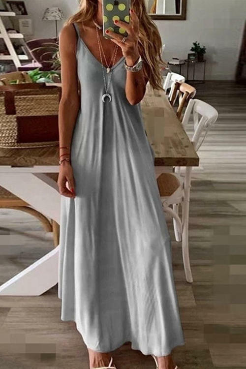 Fashion Slim Gradient Printing Long Dress
