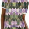 Geometric Pattern Printed Rpound Nreck Short-Sleeved T-Shirt Women