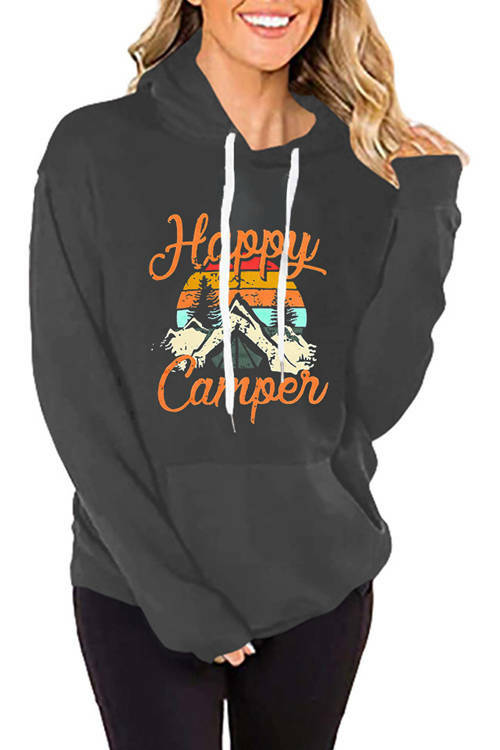 Happy Camper Camper Print Hoodie