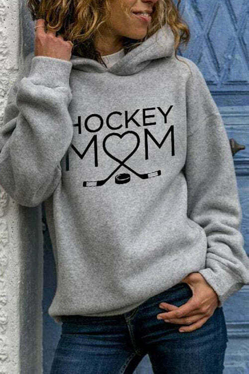 Hockey Mom Long Sleeve Hooded Sweatshirt