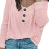 Knitted Round-Neck Button T-Shirt