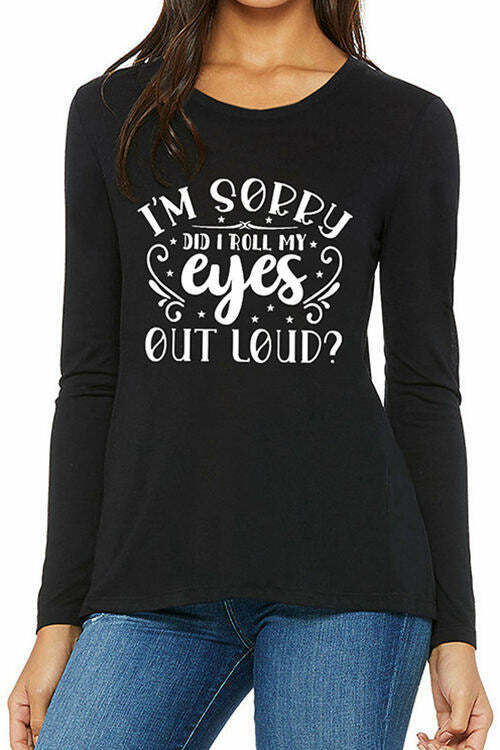 Letter Printed Casual Black T-shirt