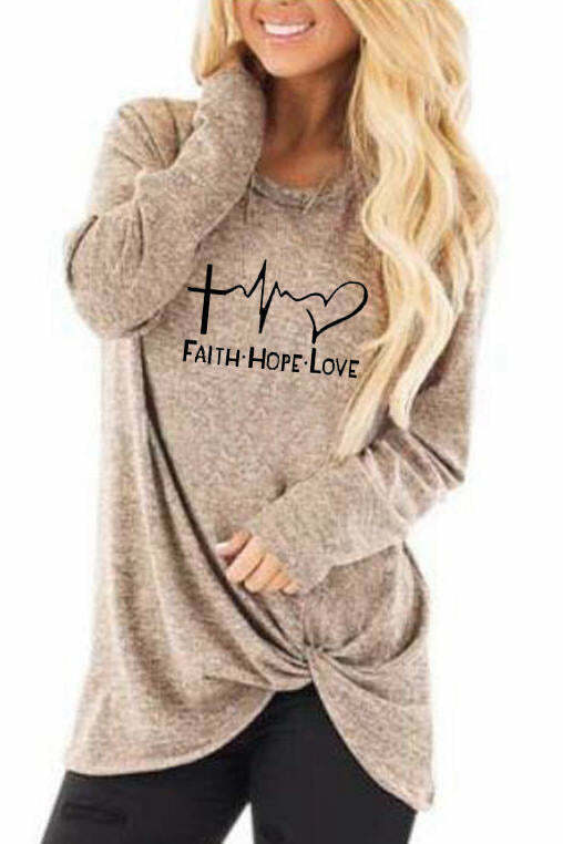 Letter Printed Round Neck T-shirt(5 Colors)
