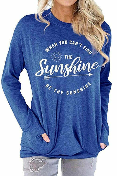 Letter Sunshine Printed Long Sleeve T-shirt