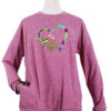 Love Sloth Print Pocket Wweater Round Neck Long Sleeve T-Shirt