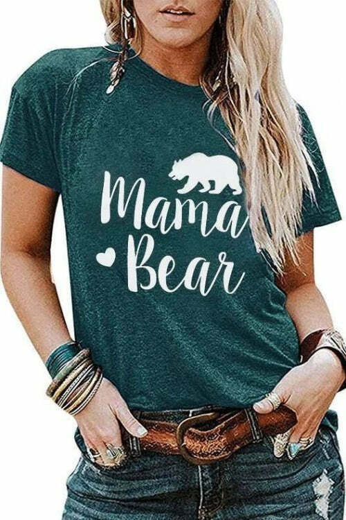 MAMA BEAR Printed Short Sleeve T-shirt