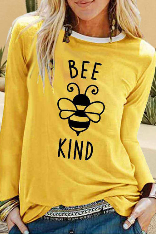 Bee Kind Printed Long Sleeves T-Shirt