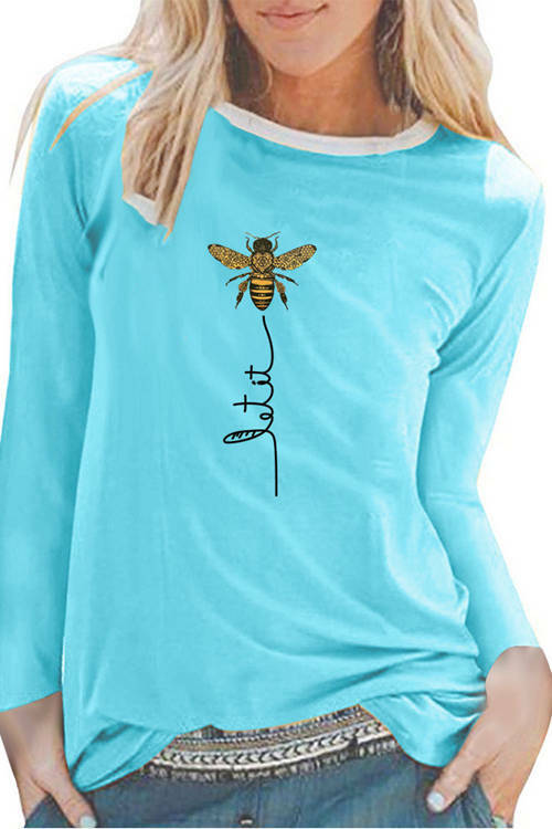 Bee Print Long Sleeve T-Shirt