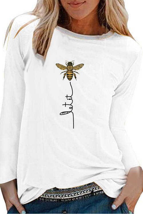 Bee Print Long Sleeve T-Shirt
