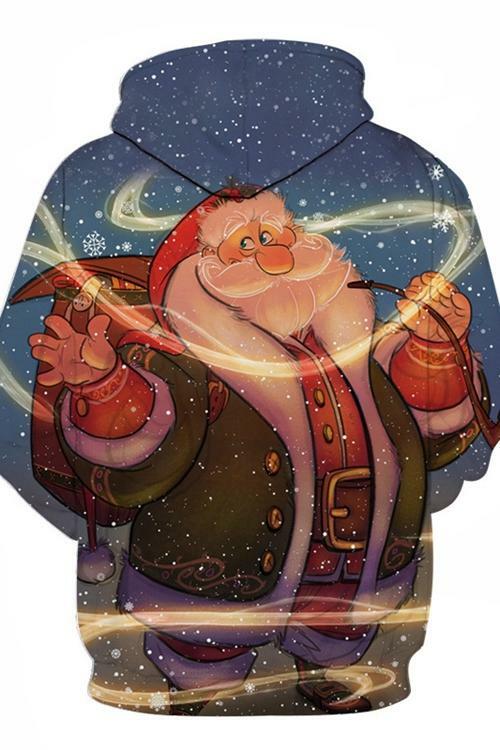 Santa Claus Casual Long Sleeves Hoodie