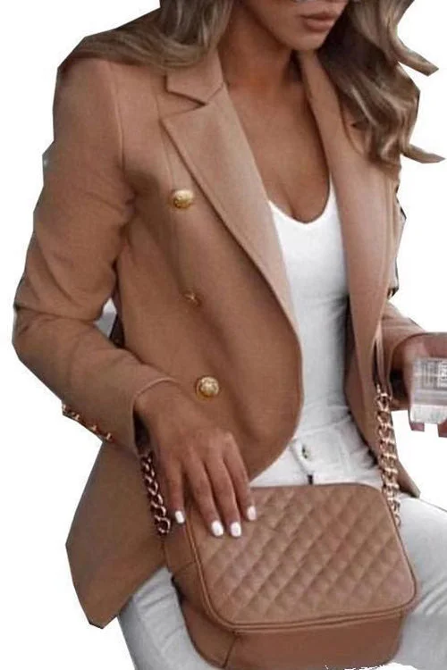 Solid Color Waist Slim Buttoned Small Suit