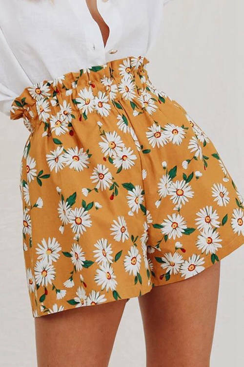 Sunflower Cotton-Blend Casual Women Shorts