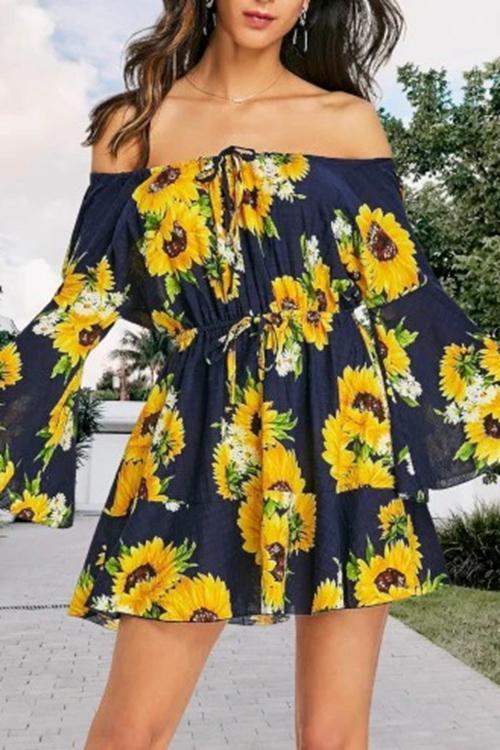 Sunflower Off Shoulder Dress