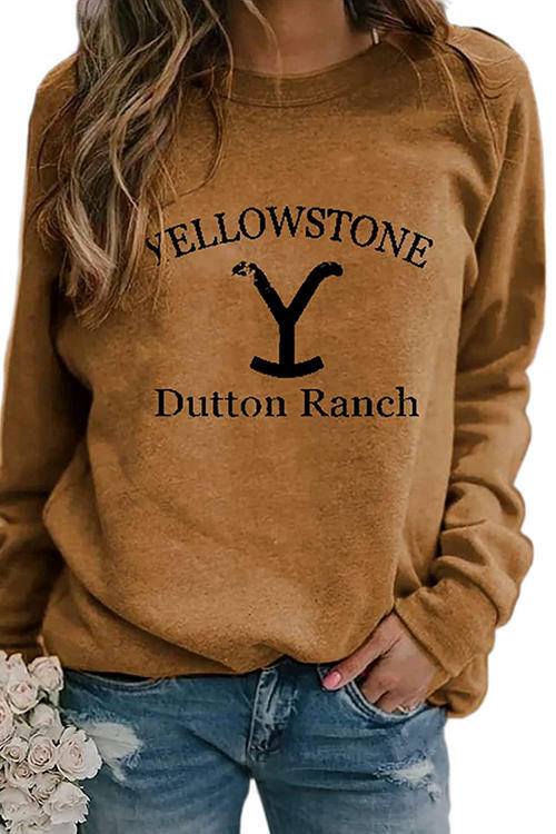 Yellowstone Dutton Ranch Print Crew Neck Shirt