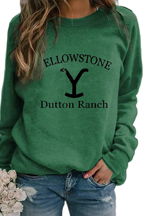 Yellowstone Dutton Ranch Print Crew Neck Shirt