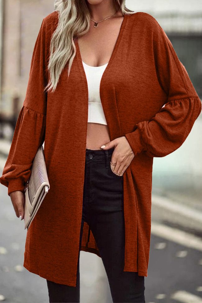 Casual Solid Solid Color O Neck Cardigans(6 Colors)