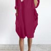 Casual Solid Solid Color O Neck Long Sleeve Dresses(11 Colors)