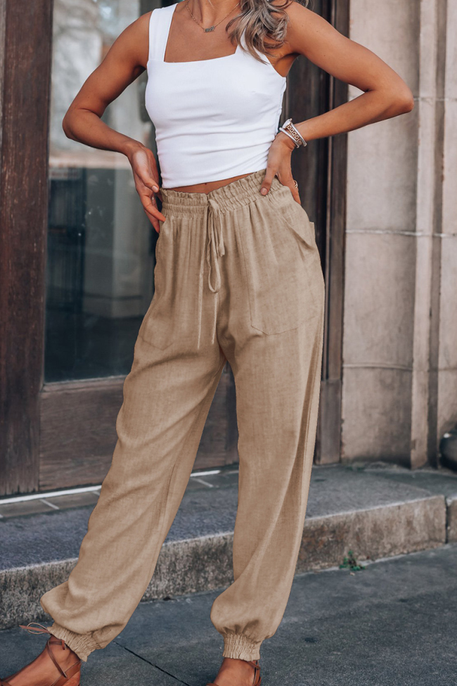 Casual Solid Split Joint Harlan Mid Waist Harlan Solid Color Bottoms