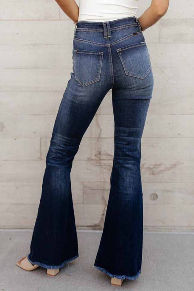Casual Street Solid Color Straight Denim Jeans