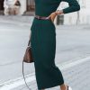 Elegant College Solid Solid Color V Neck One Step Skirt Dresses