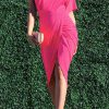 Elegant Solid Fold Oblique Collar Irregular Dress Dresses