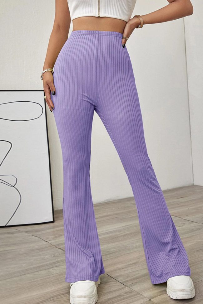 Casual Simplicity Solid Solid Color Skinny High Waist Speaker Solid Color Bottoms