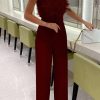 Sexy Feathers With Belt Strapless Jumpsuits(5 Colors)